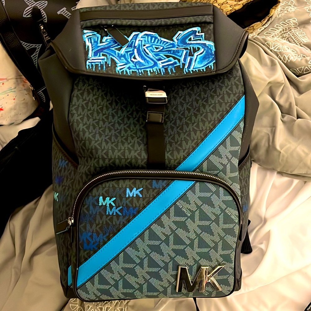 NWT Rare Num. Limit. Edition graffiti Michael Kors signature Cooper Men Backpack